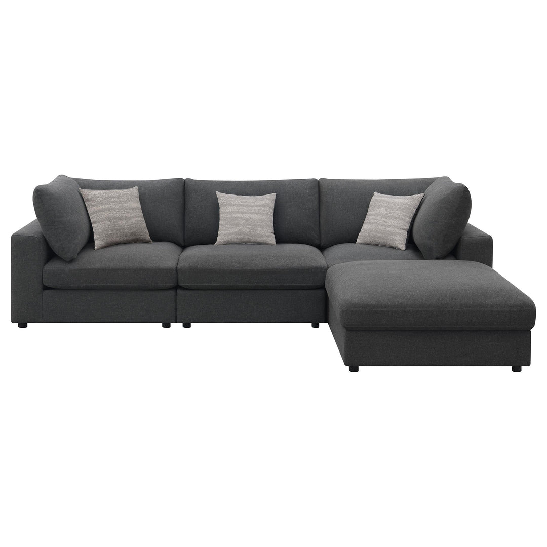 Coaster Furniture 551324-SETB Serene 4-piece Upholstered Modular Sectional Sofa Charcoal