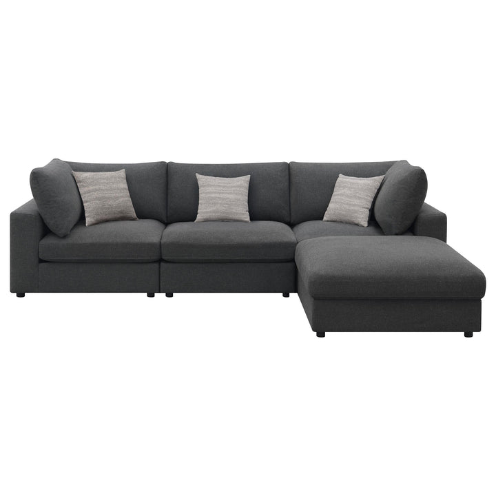 Coaster Furniture 551324-SETB Serene 4-piece Upholstered Modular Sectional Sofa Charcoal