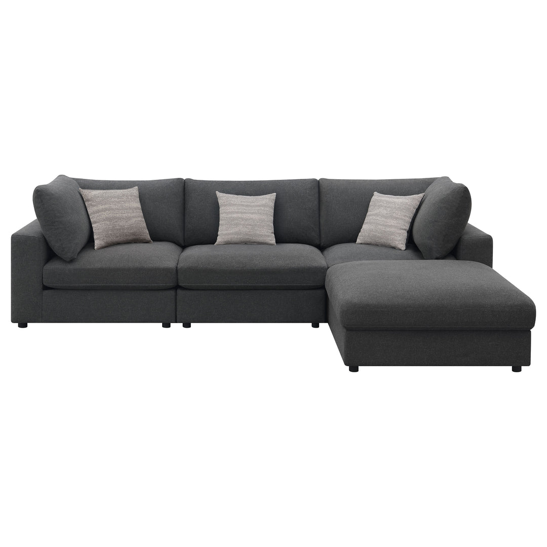 Serene - 4 Piece Upholstered Modular Sectional Sofa - Charcoal