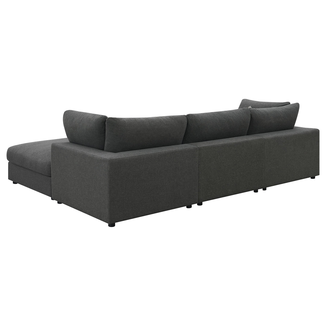 Serene - 4 Piece Upholstered Modular Sectional Sofa - Charcoal