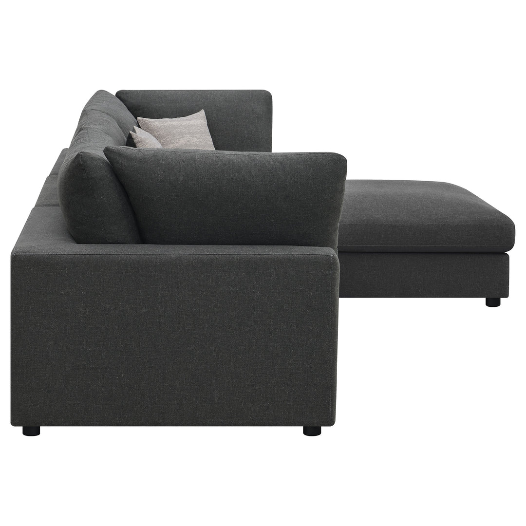 Serene - 4 Piece Upholstered Modular Sectional Sofa - Charcoal