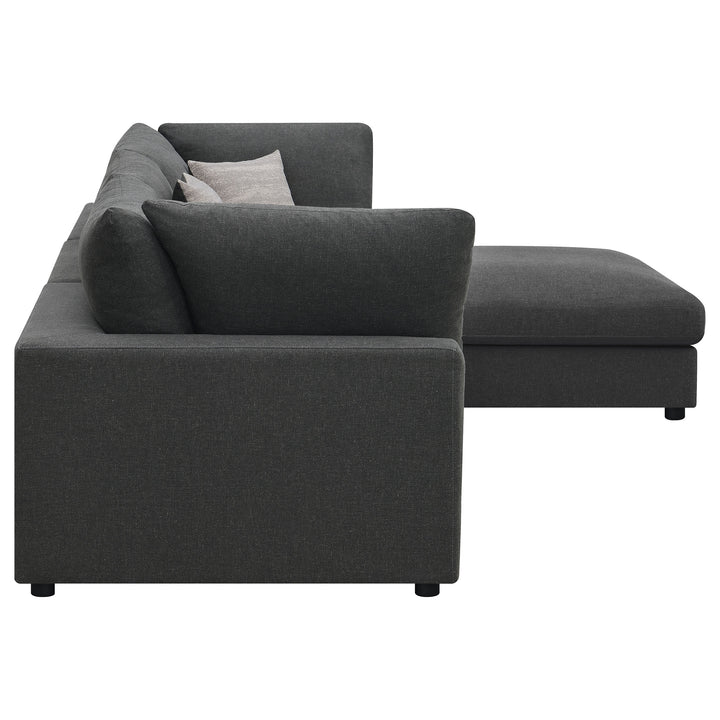 Serene - 4 Piece Upholstered Modular Sectional Sofa - Charcoal