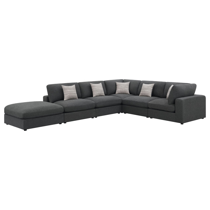 Serene - 6 Piece Upholstered Modular Sectional Sofa - Charcoal
