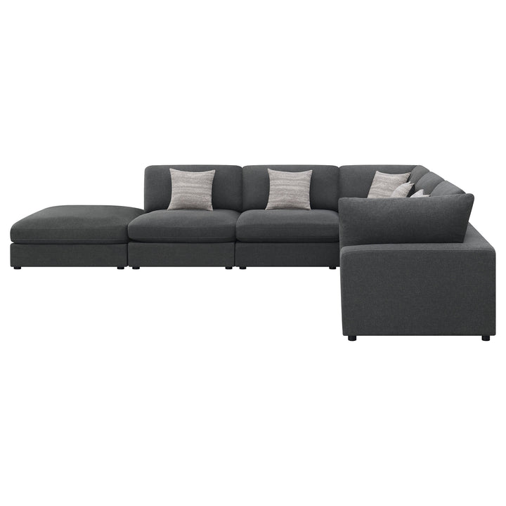 Serene - 6 Piece Upholstered Modular Sectional Sofa - Charcoal