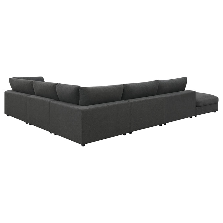 Serene - 6 Piece Upholstered Modular Sectional Sofa - Charcoal