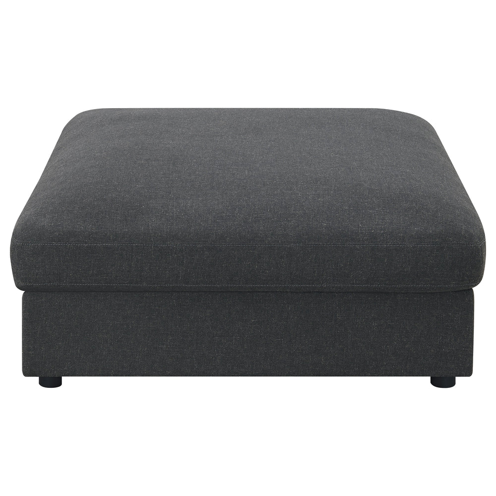 Serene - Square Upholstered Ottoman - Charcoal
