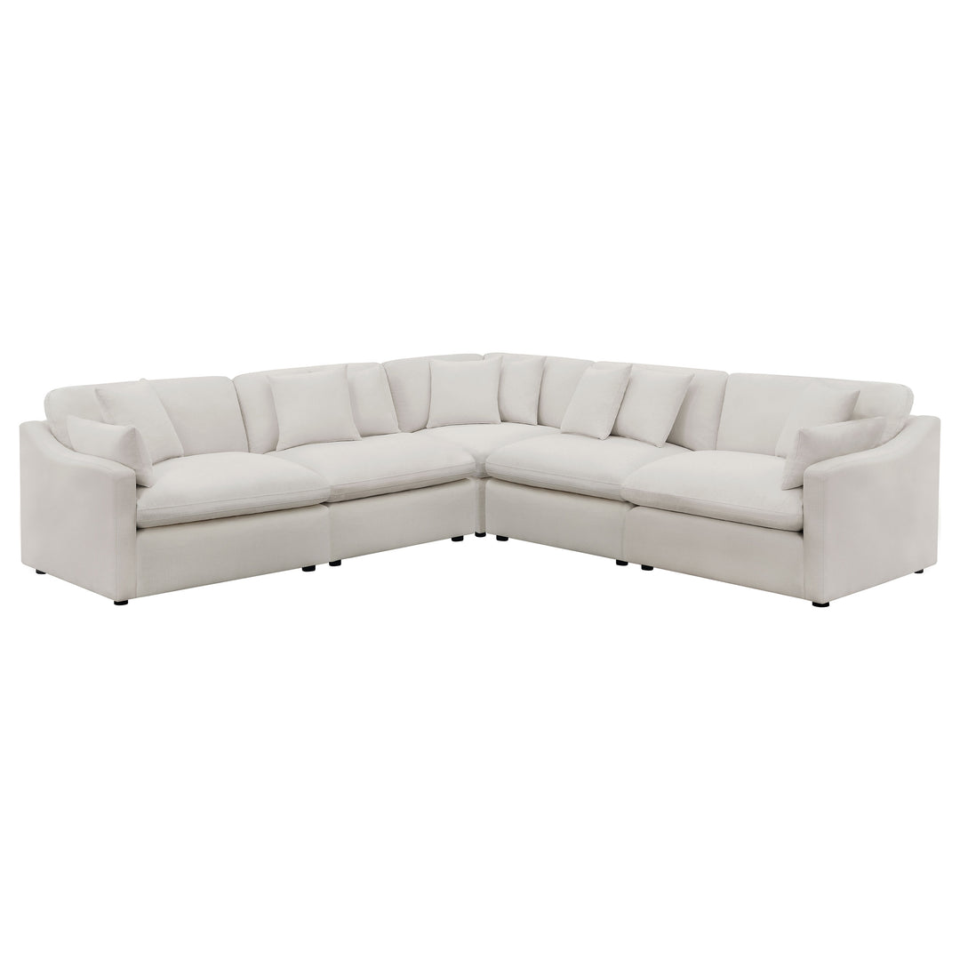 Hobson - 5 Piece Upholstered Modular Sectional Sofa - Ivory