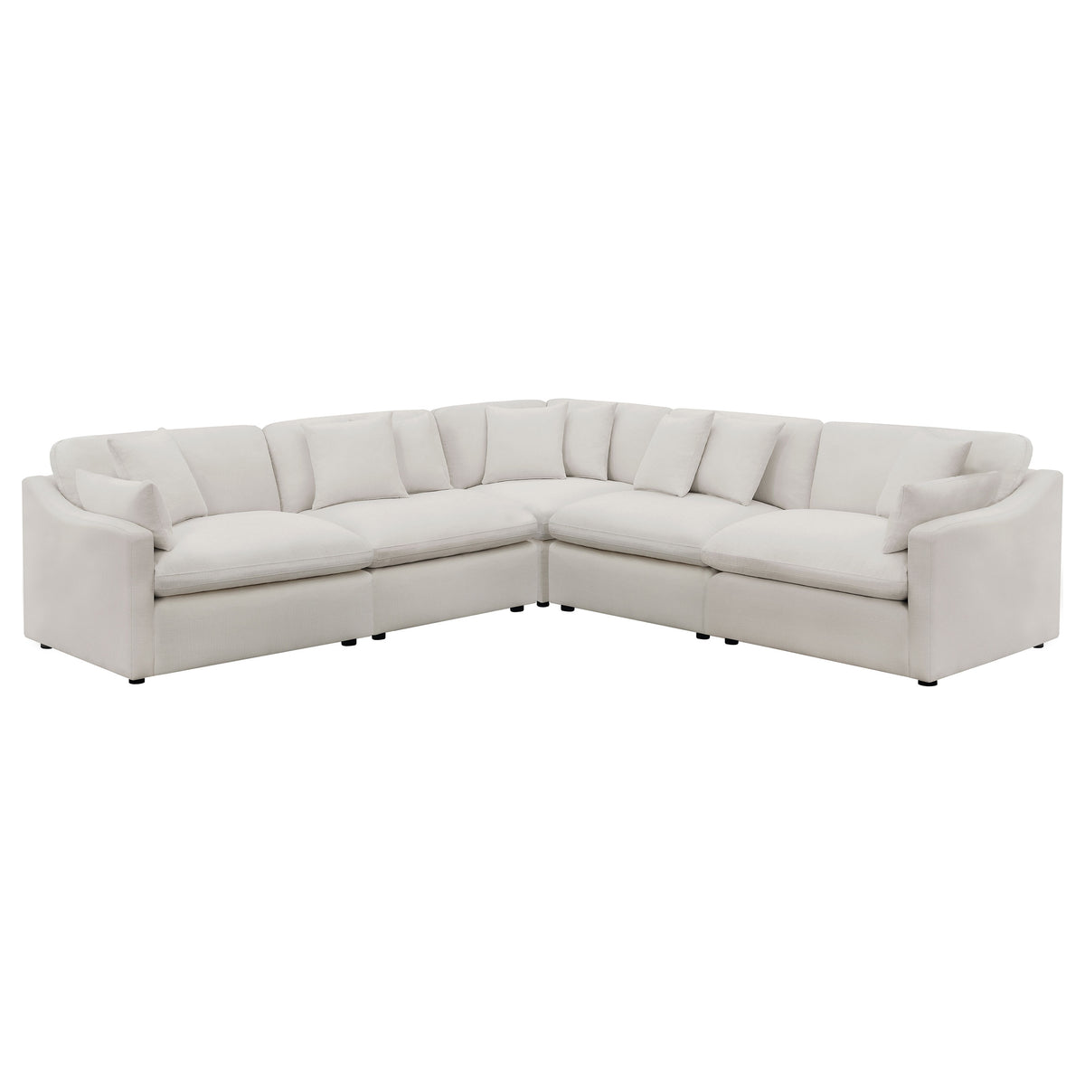 Hobson - 5 Piece Upholstered Modular Sectional Sofa - Ivory