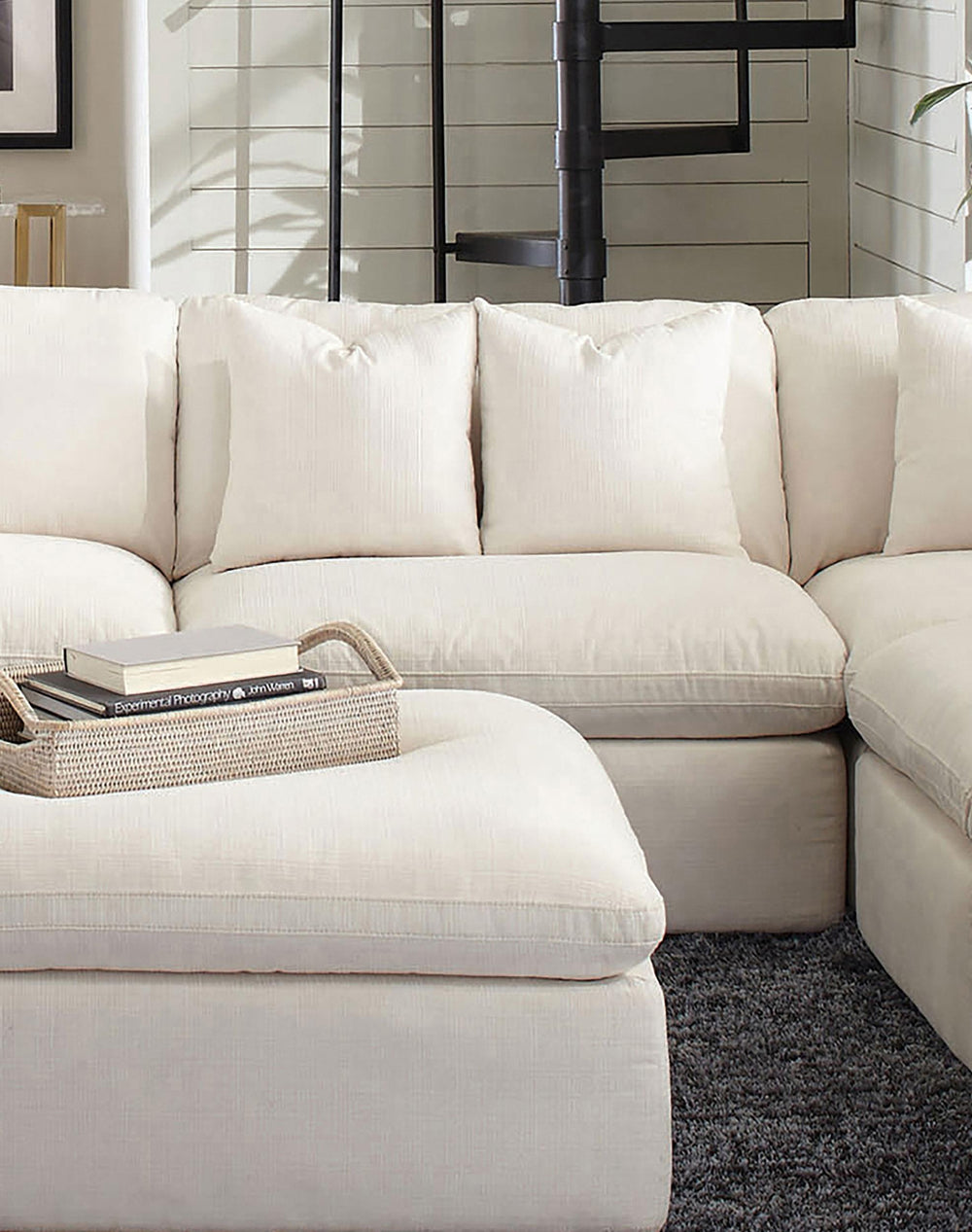 Coaster Furniture 551451 Hobson Upholstered Armless Chair Ivory