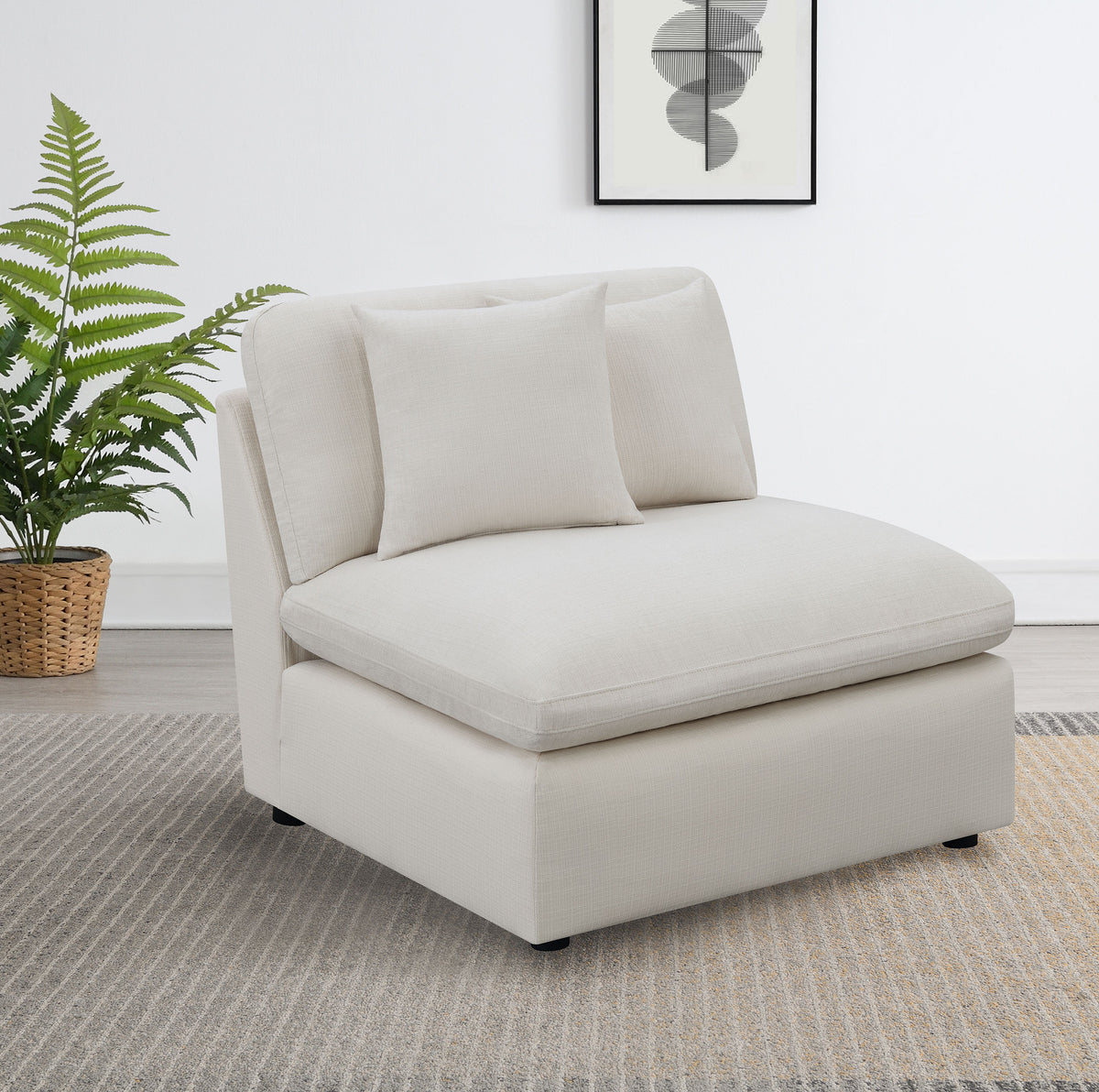 Hobson - Upholstered Armless Chair - Ivory