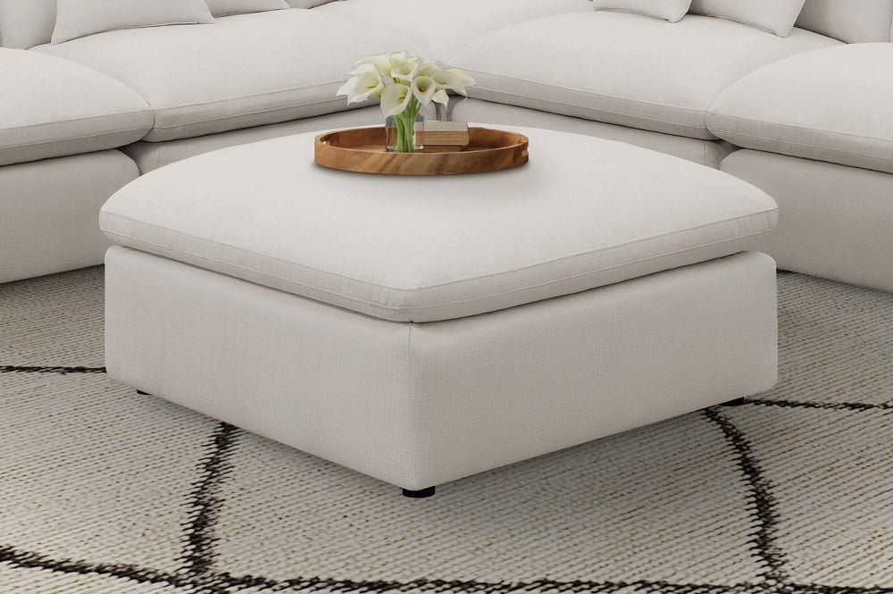 Coaster Furniture 551453 Hobson Square Upholstered Ottoman Ivory