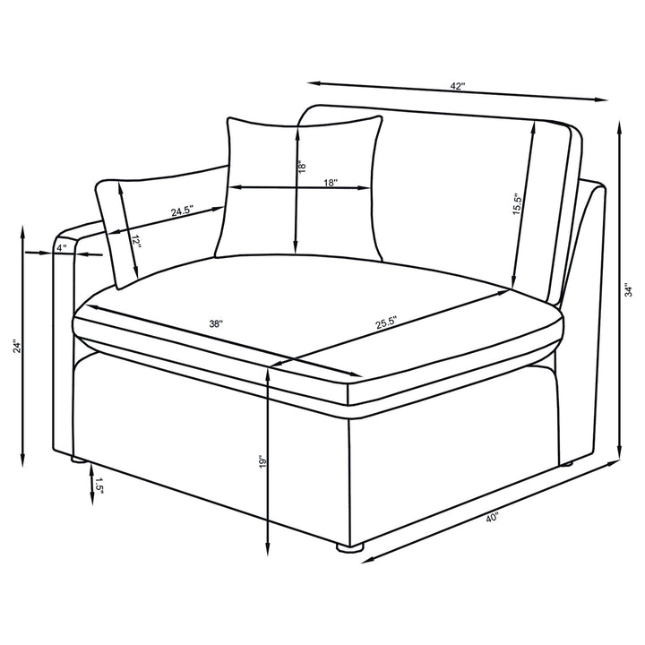 Hobson - 5 Piece Upholstered Modular Sectional Sofa - Charcoal