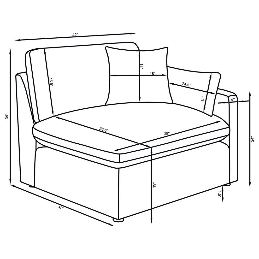Hobson - 5 Piece Upholstered Modular Sectional Sofa - Charcoal