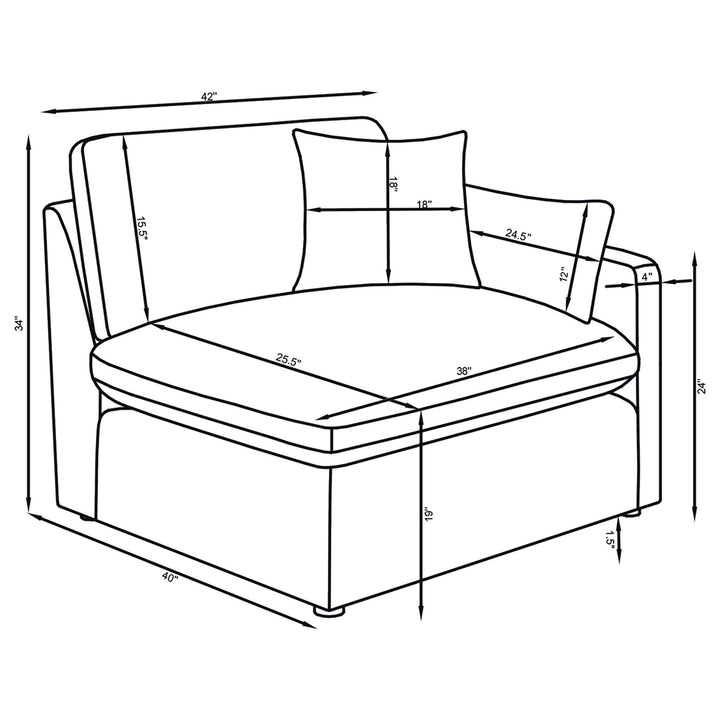 Hobson - 5 Piece Upholstered Modular Sectional Sofa - Charcoal