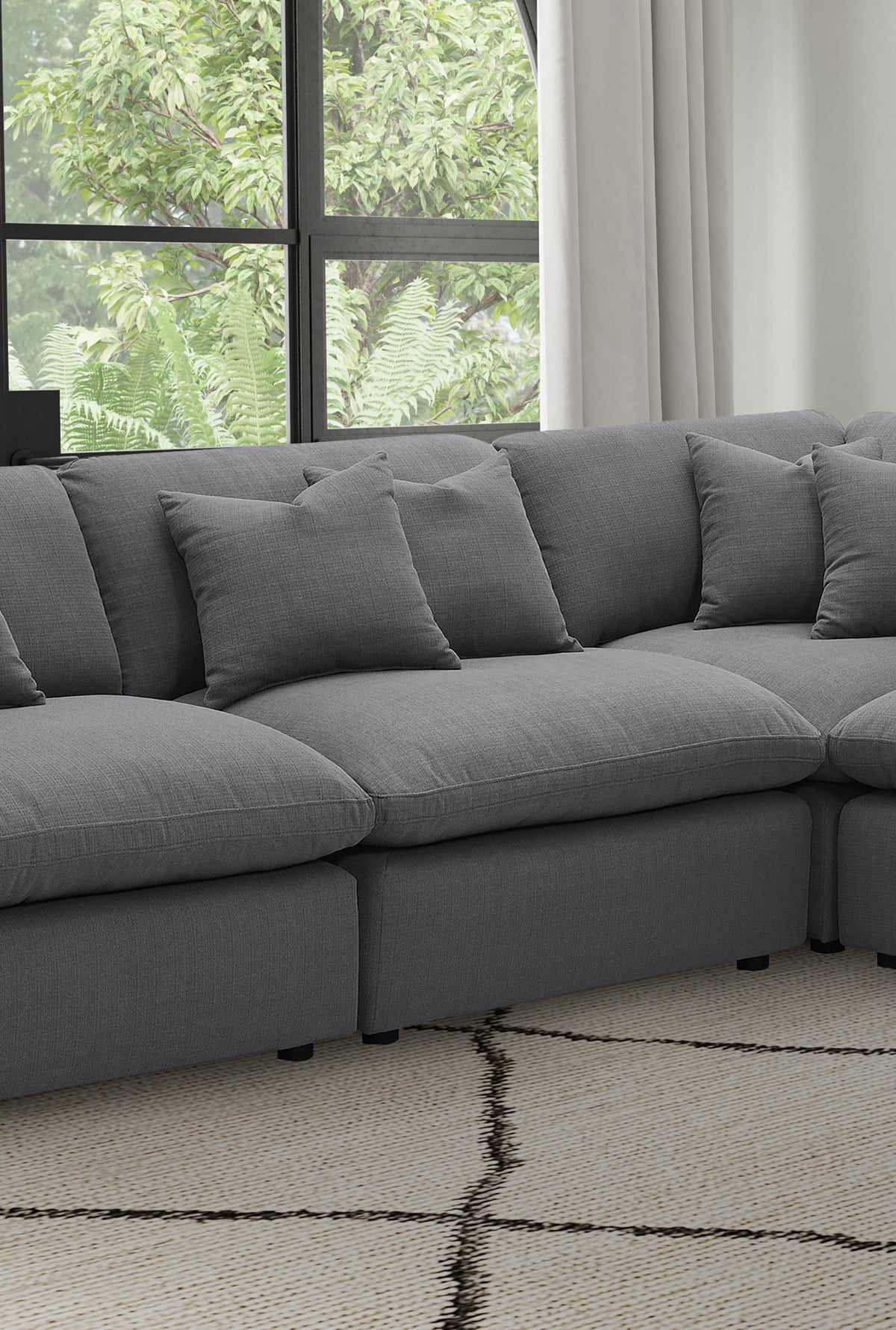 Hobson - Upholstered Armless Chair - Charcoal