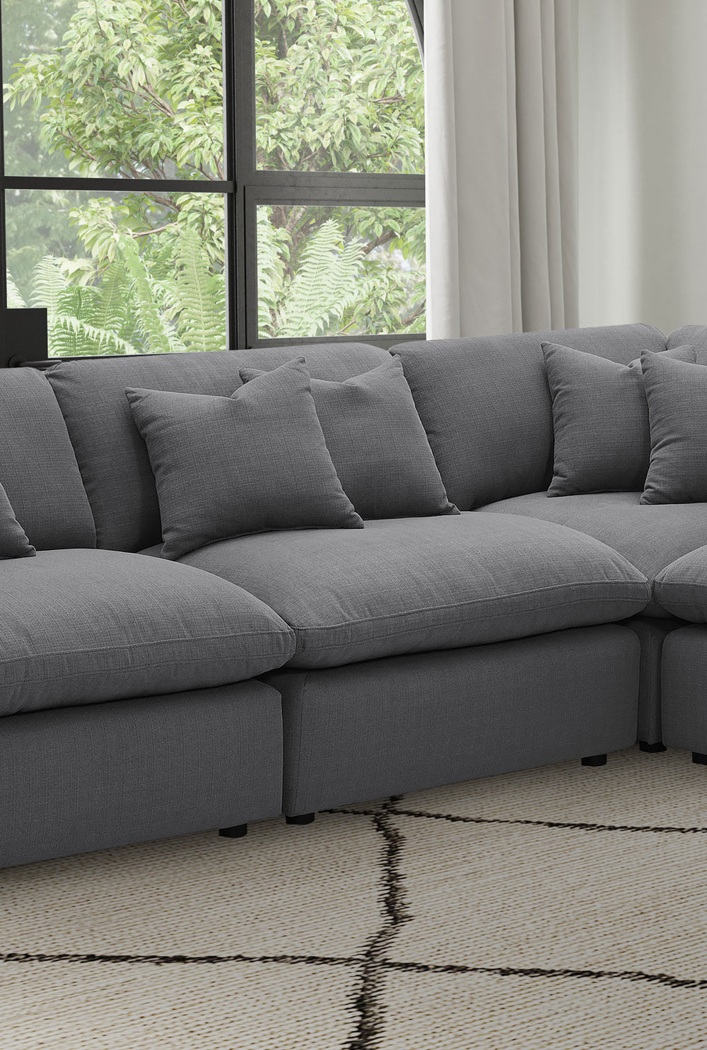 Hobson - Upholstered Armless Chair - Charcoal