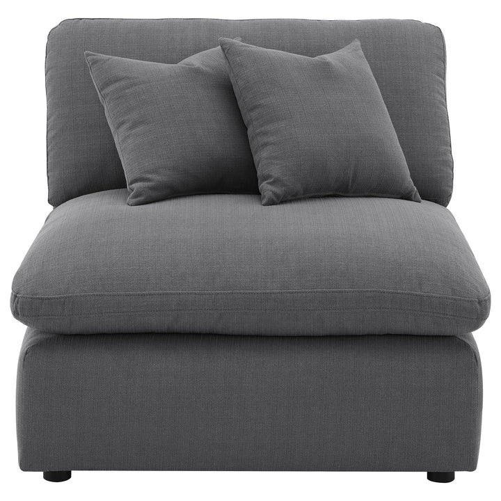 Hobson - Upholstered Armless Chair - Charcoal