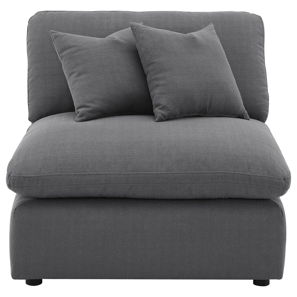 Hobson - Upholstered Armless Chair - Charcoal
