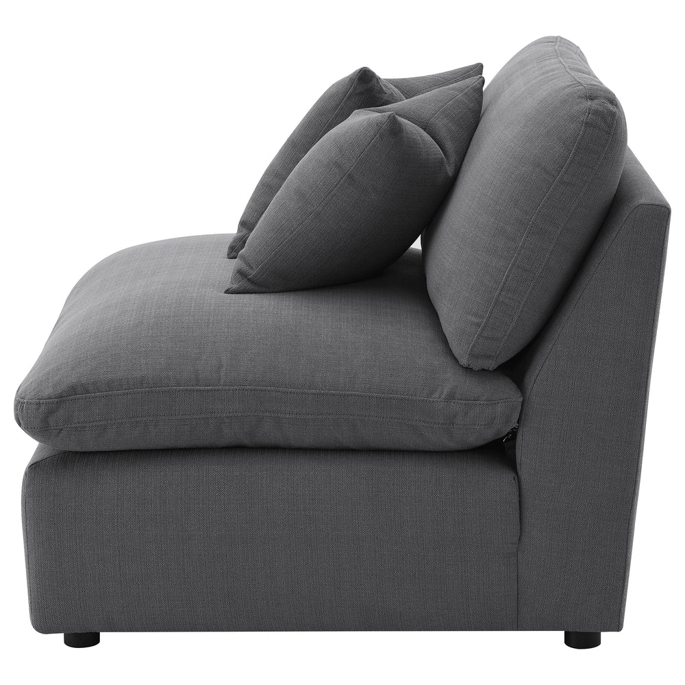 Hobson - Upholstered Armless Chair - Charcoal