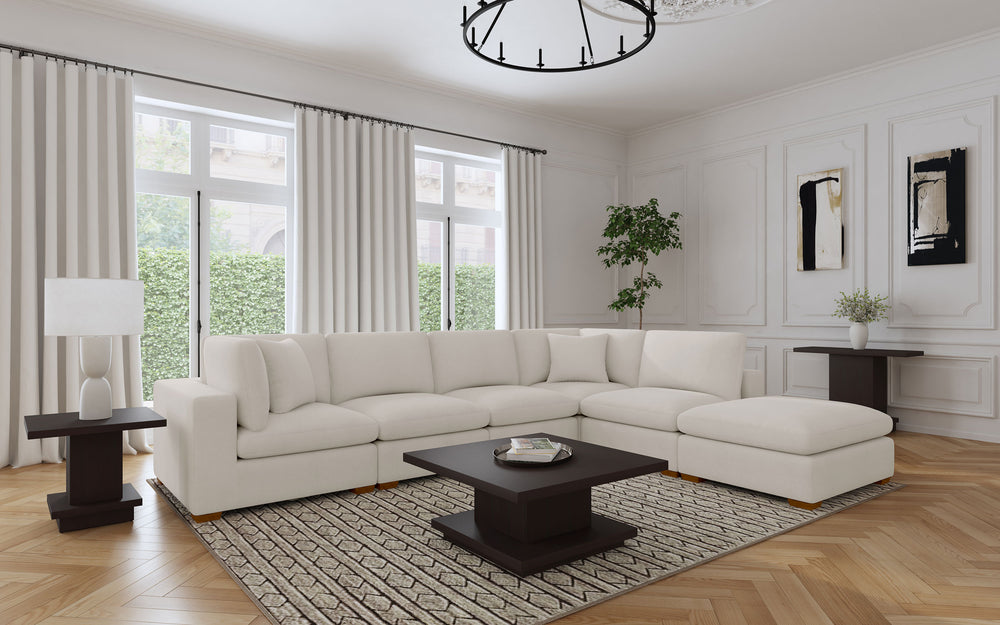 Lakeview - Rectangular Upholstered Ottoman - Ivory