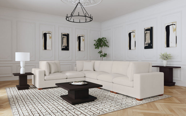 Lakeview - Rectangular Upholstered Ottoman - Ivory