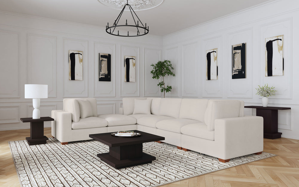 Lakeview - Rectangular Upholstered Ottoman - Ivory