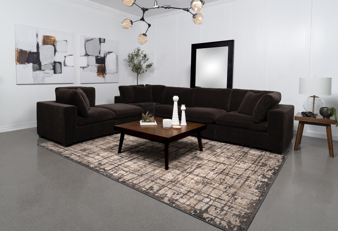 Coaster Furniture 551464-SET Lakeview 6-piece Upholstered Modular Sectional Chocolate
