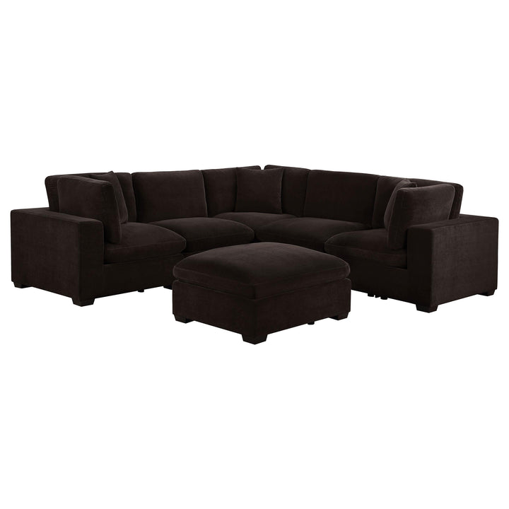 Coaster Furniture 551464-SETA Lakeview 6-Piece Upholstered Modular Sectional Chocolate