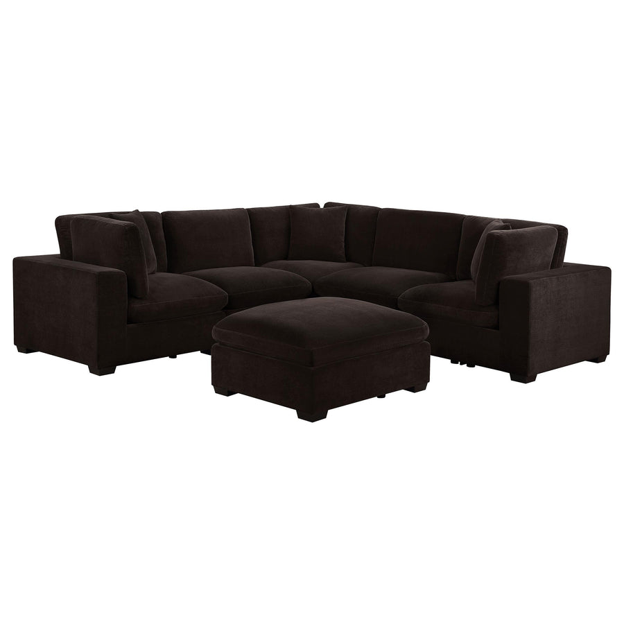 Coaster Furniture 551464-SETA Lakeview 6-Piece Upholstered Modular Sectional Chocolate