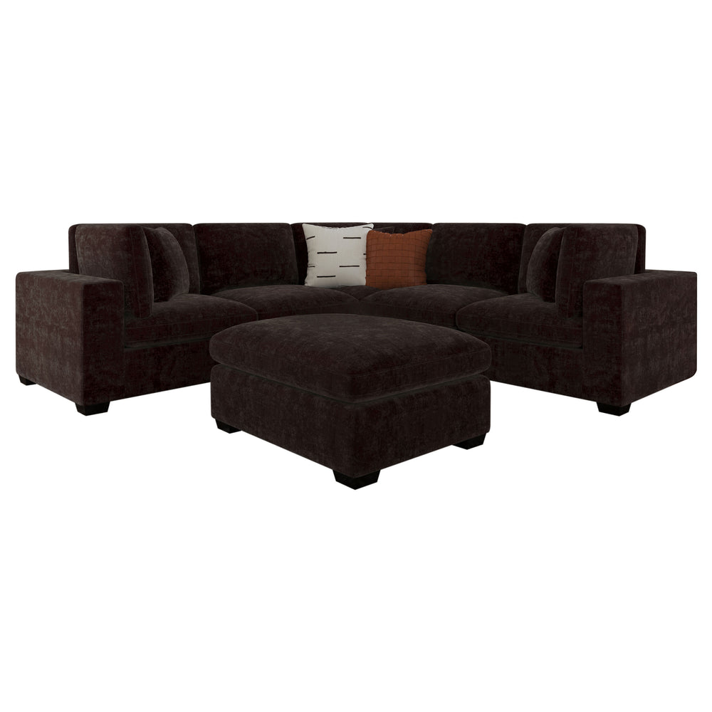 Lakeview - 6 Piece Upholstered Modular Sectional - Chocolate