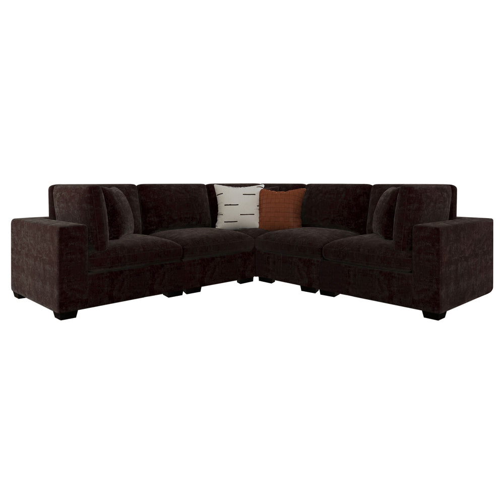Lakeview - 6 Piece Upholstered Modular Sectional - Chocolate