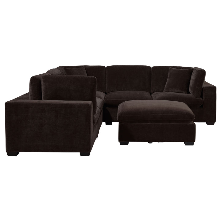 Lakeview - 6 Piece Upholstered Modular Sectional - Chocolate