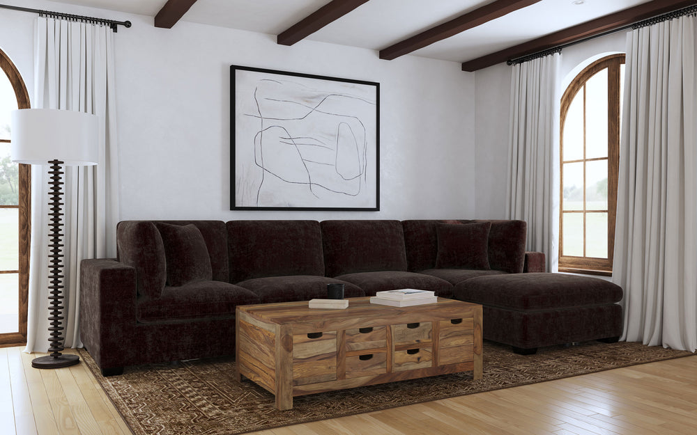 Lakeview - 5 Piece Upholstered Modular Sectional - Chocolate