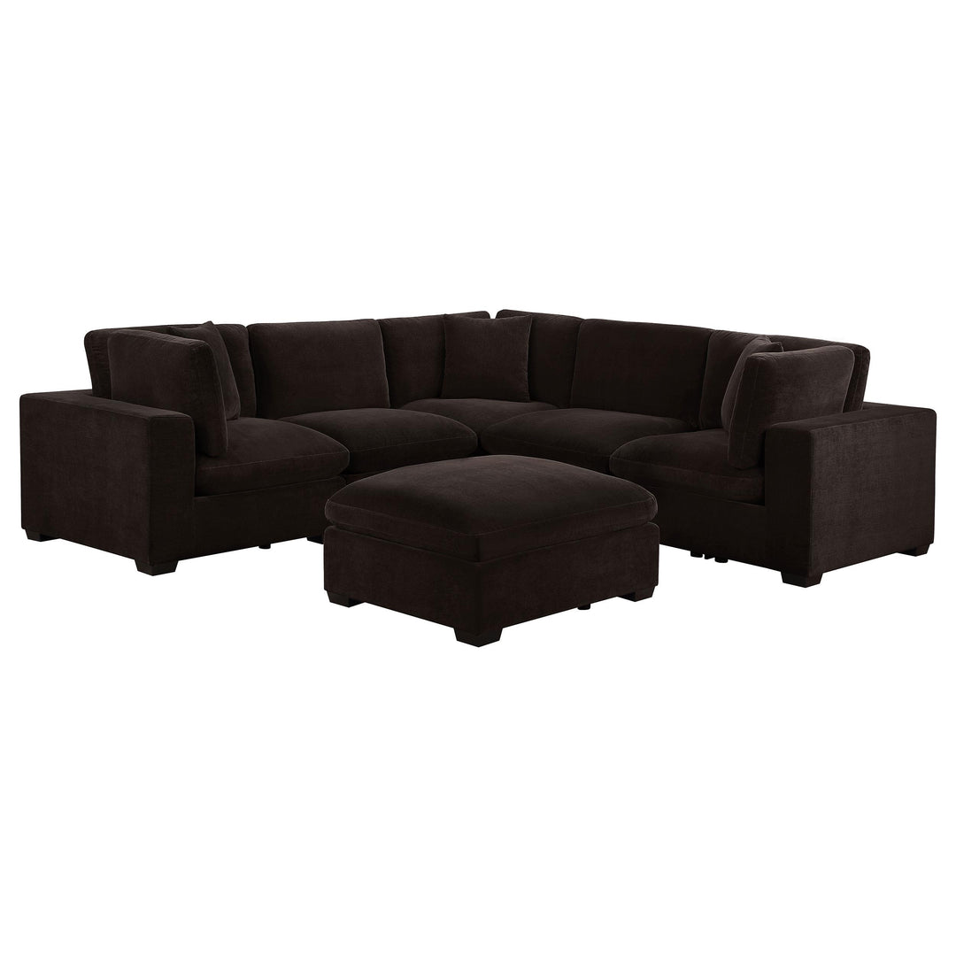 Coaster Furniture 551464-SETB Lakeview 5-Piece Upholstered Modular Sectional Chocolate