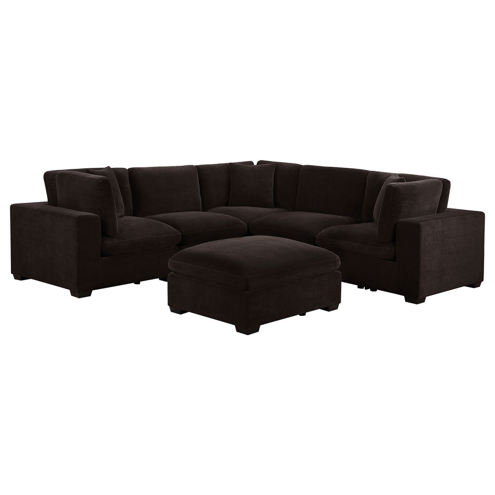 Lakeview - 5 Piece Upholstered Modular Sectional - Chocolate