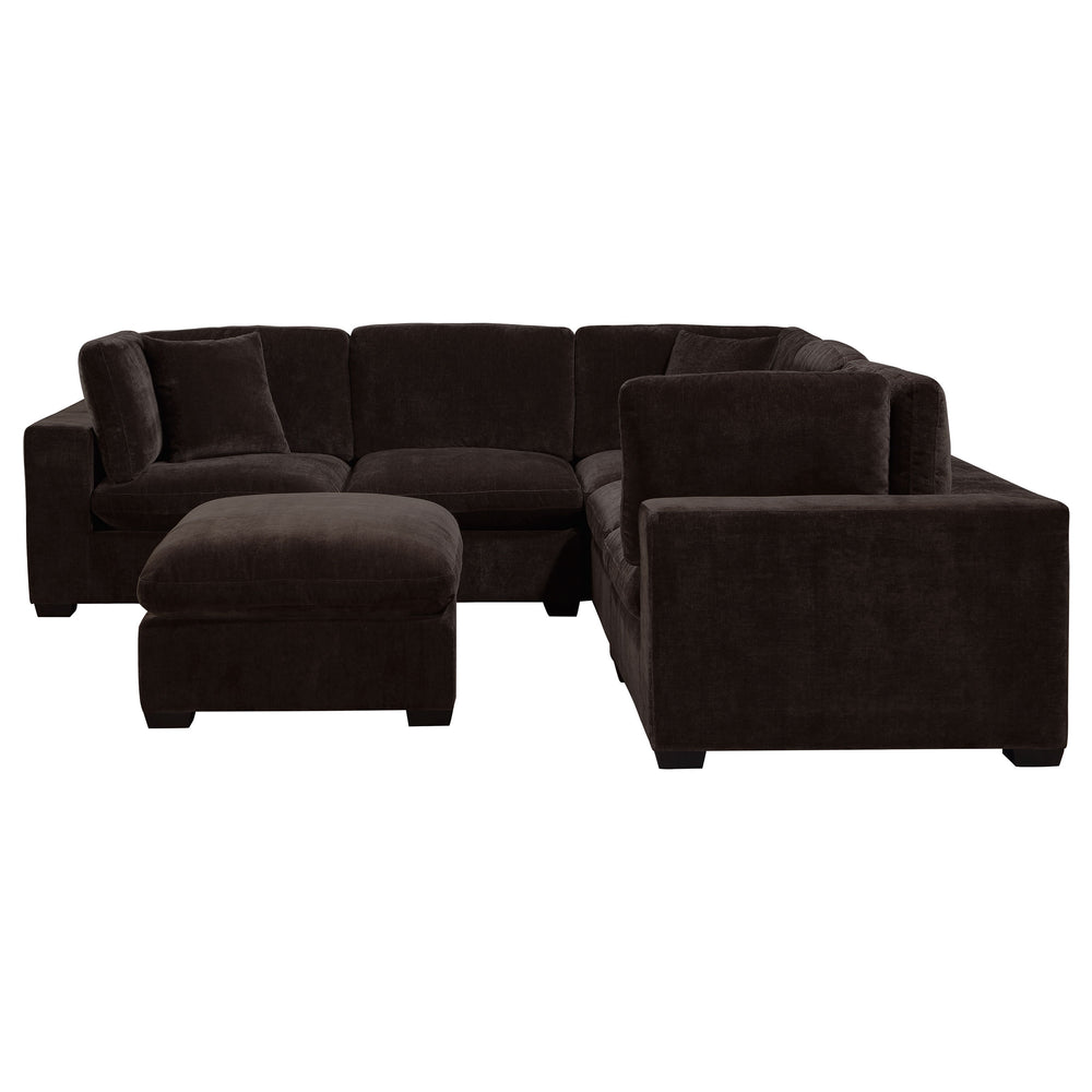 Lakeview - 5 Piece Upholstered Modular Sectional - Chocolate
