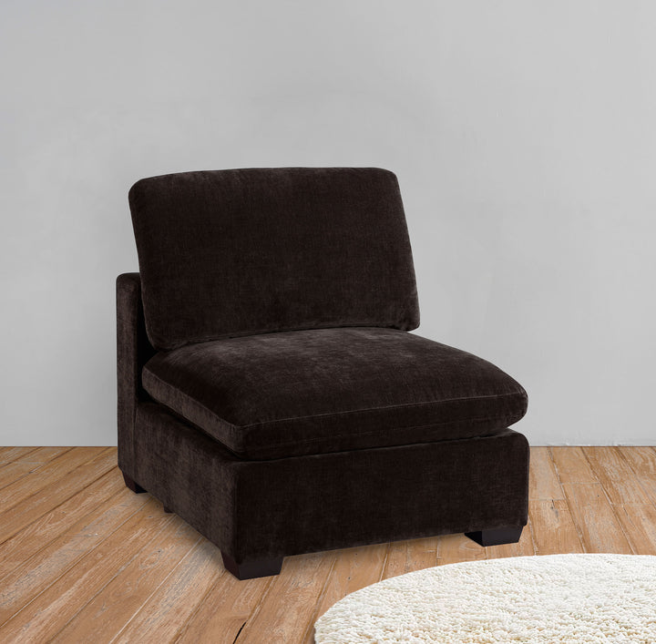 Lakeview - Upholstered Armless Chair - Dark Chocolate
