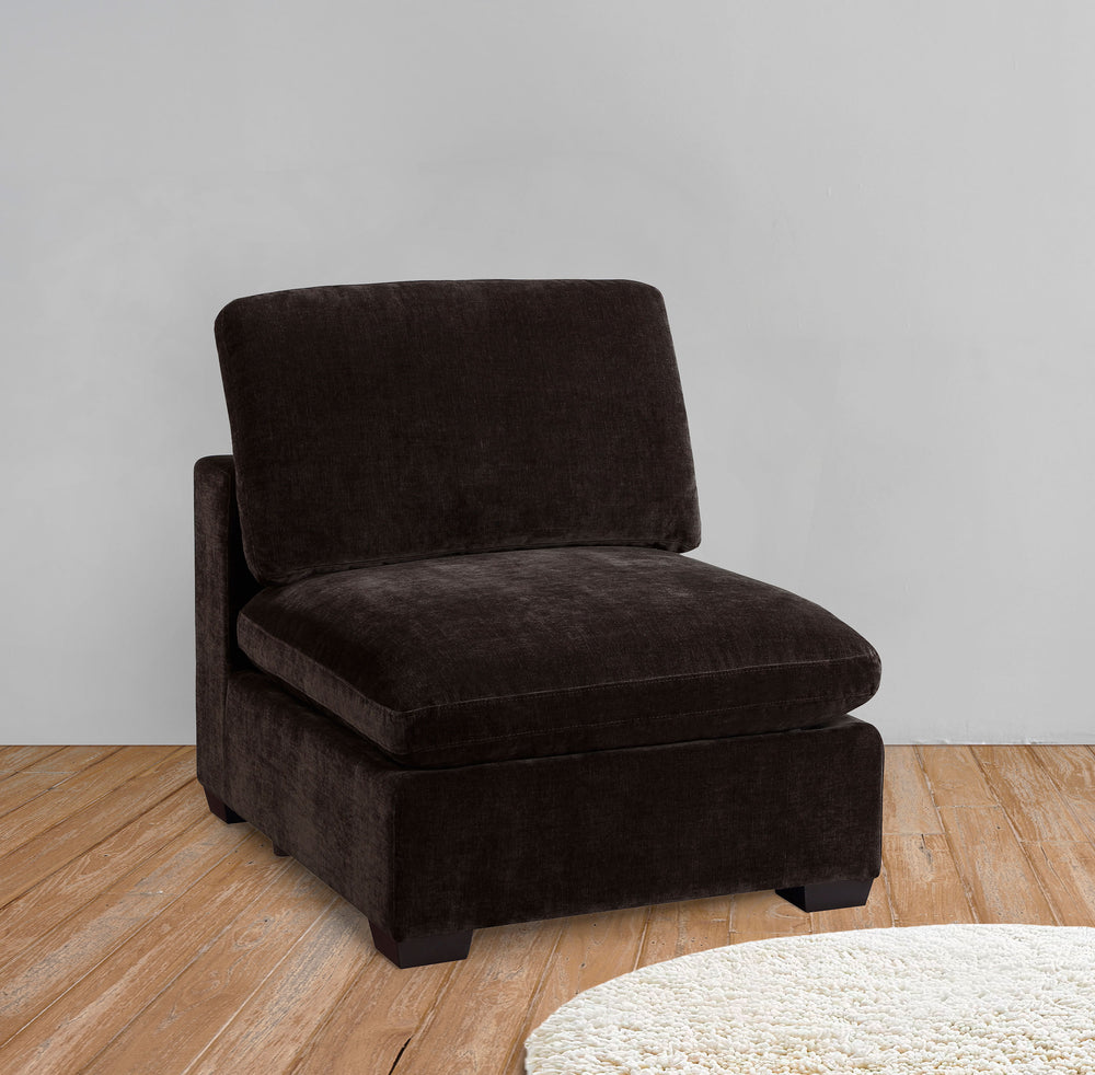 Lakeview - Upholstered Armless Chair - Dark Chocolate