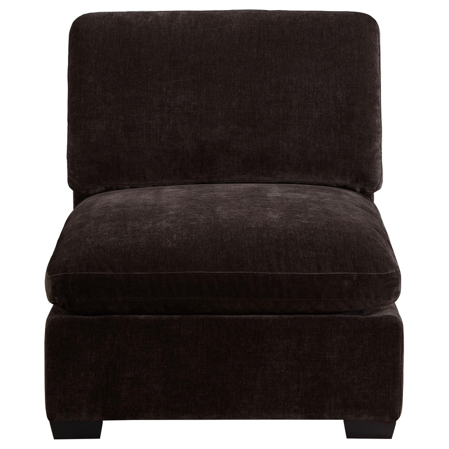 Coaster Furniture 551464 Lakeview Upholstered Armless Chair Dark Chocolate