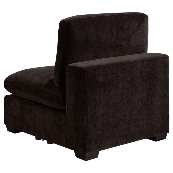 Coaster Furniture 551464 Lakeview Upholstered Armless Chair Dark Chocolate