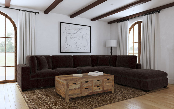 Lakeview - Upholstered Armless Chair - Dark Chocolate