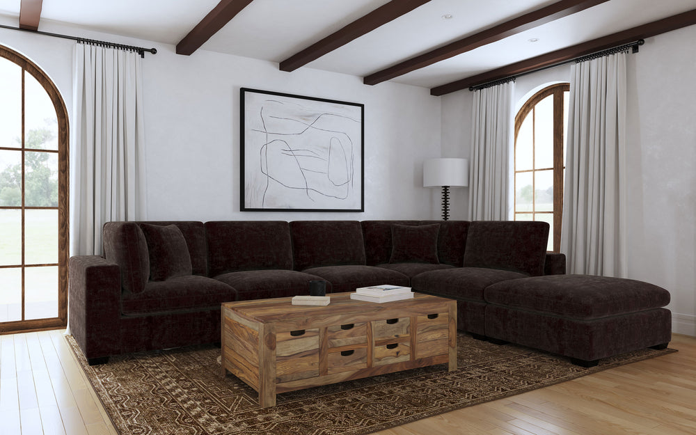 Lakeview - Upholstered Armless Chair - Dark Chocolate