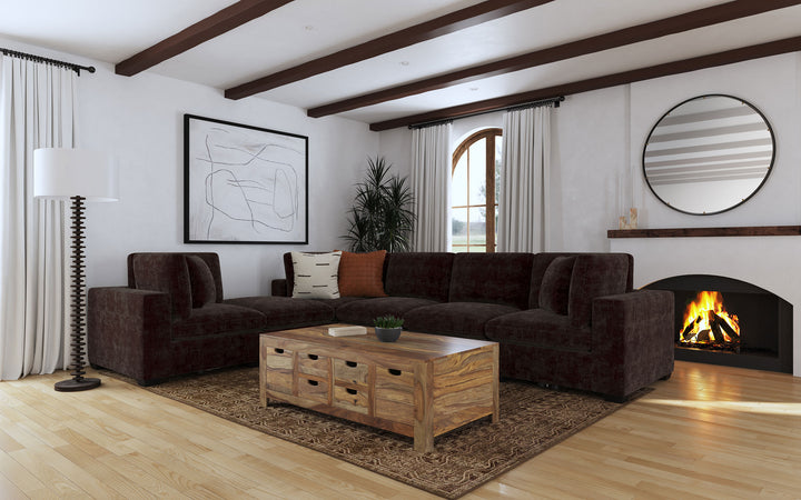 Lakeview - Upholstered Armless Chair - Dark Chocolate