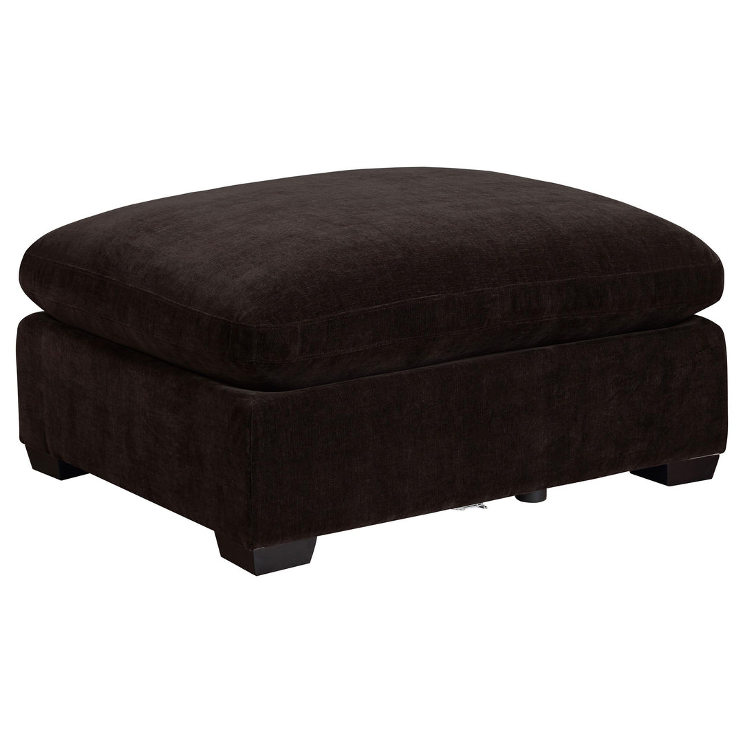 Coaster Furniture 551466 Lakeview Rectangular Upholstered Ottoman Dark Chocolate