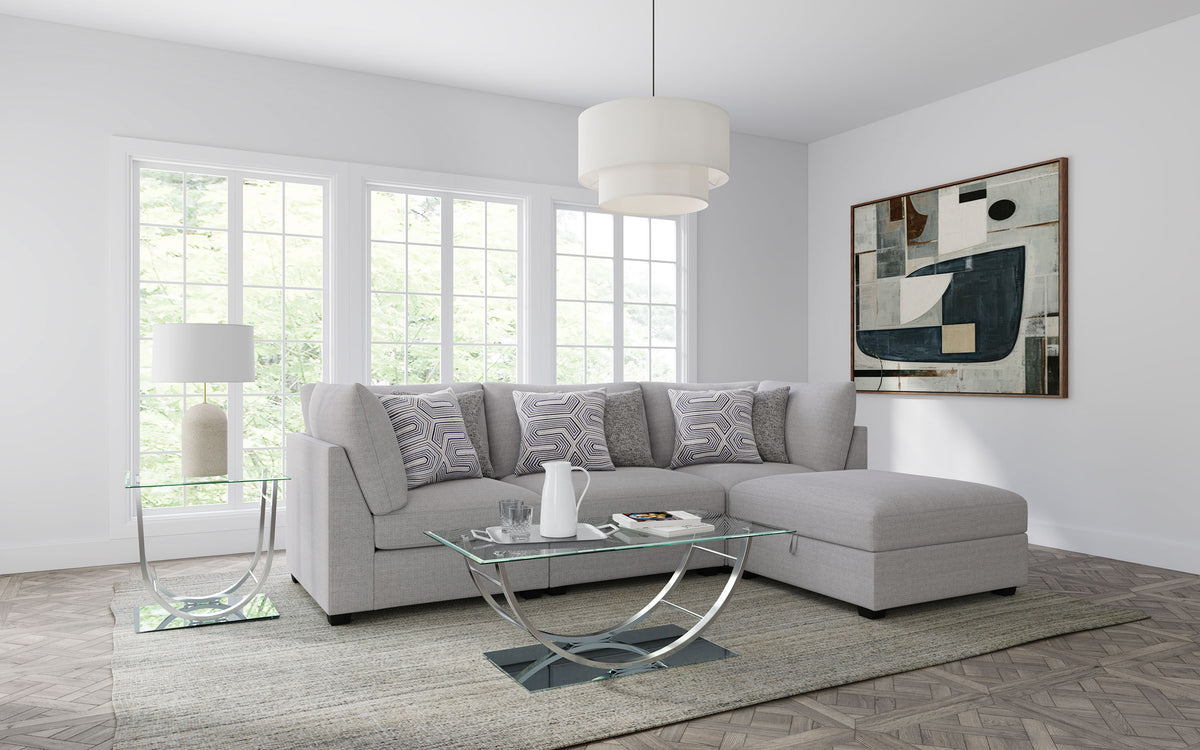Cambria - Upholstered 4 Piece Modular Sectional Sofa - Gray