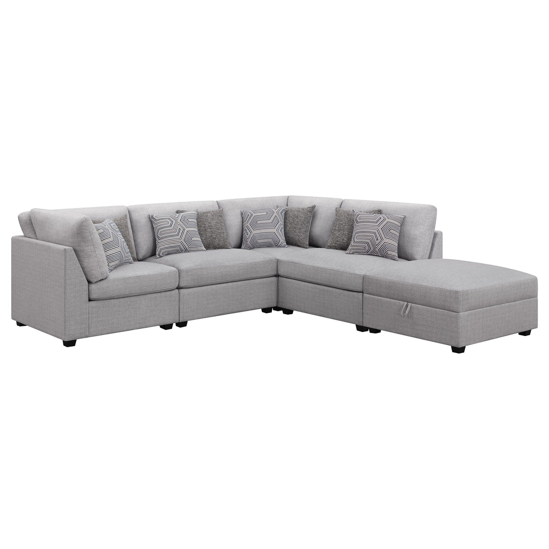 Cambria - 5 Piece Upholstered Modular Sectional Sofa - Gray