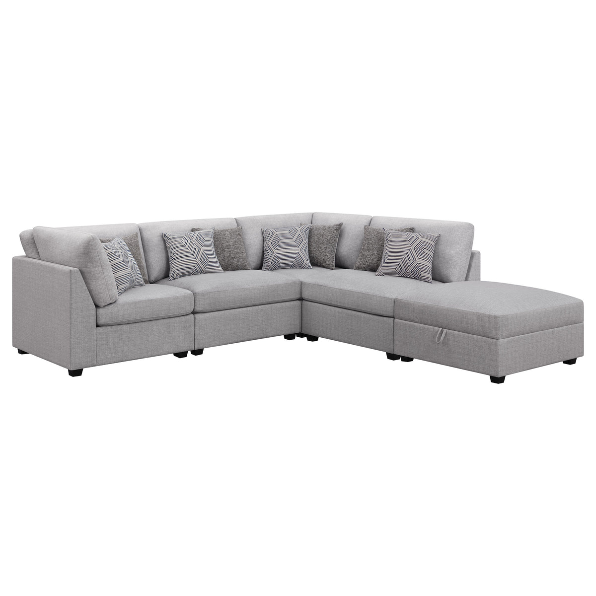 Cambria - 5 Piece Upholstered Modular Sectional Sofa - Gray