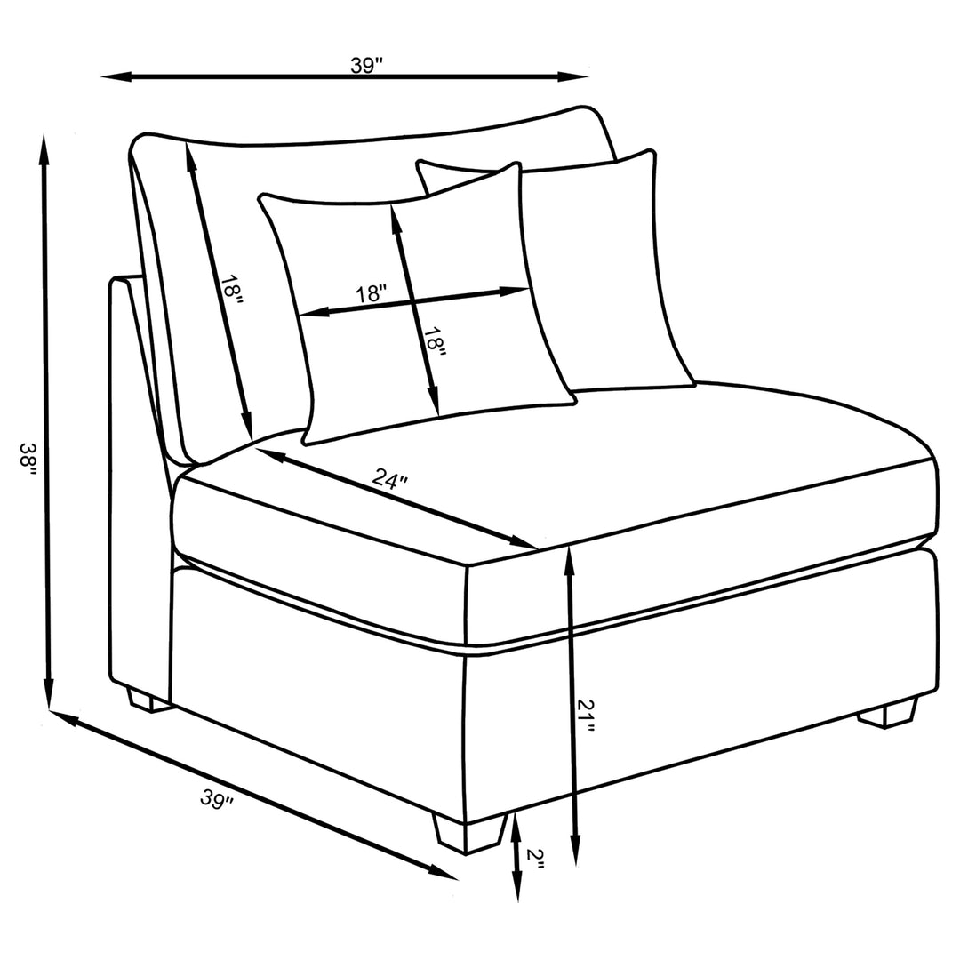 Cambria - 5 Piece Upholstered Modular Sectional Sofa - Gray
