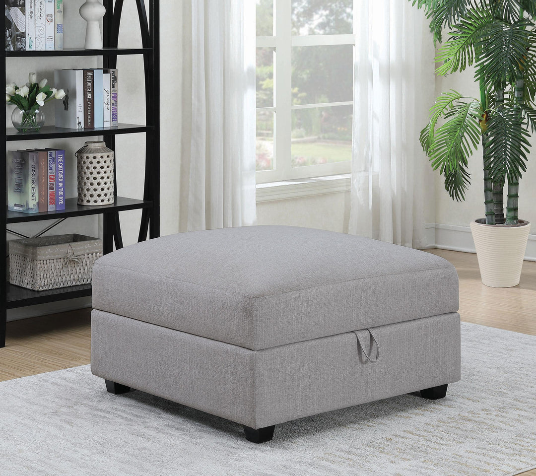 Coaster Furniture 551513 Cambria Square Upholstered Storage Ottoman Grey