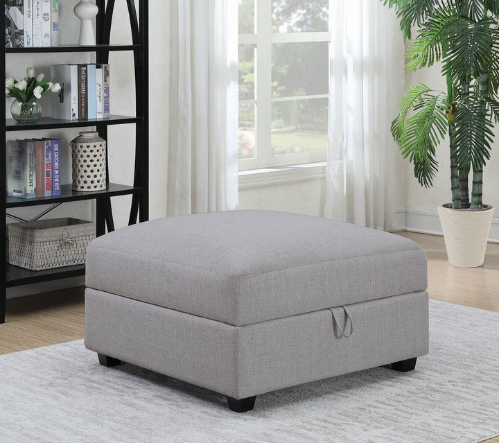 Coaster Furniture 551513 Cambria Square Upholstered Storage Ottoman Grey